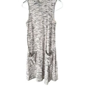 Ultra Flirt Pocket Shift Dress Mock-Neck Sleeveless